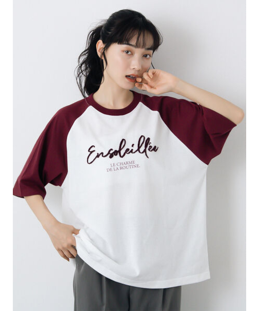 歯ブラシ刺繍ラグランT