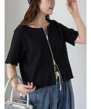 テレコジップカーディガン