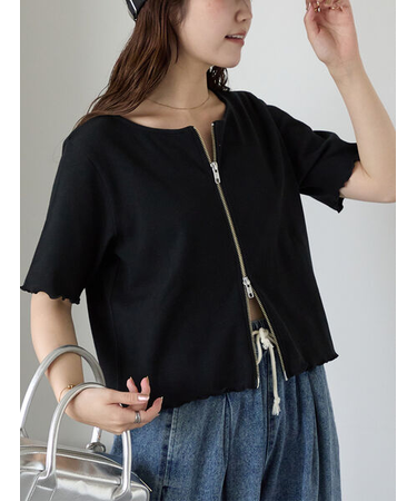 テレコジップカーディガン