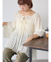2WAYオフショルシアーブラウス