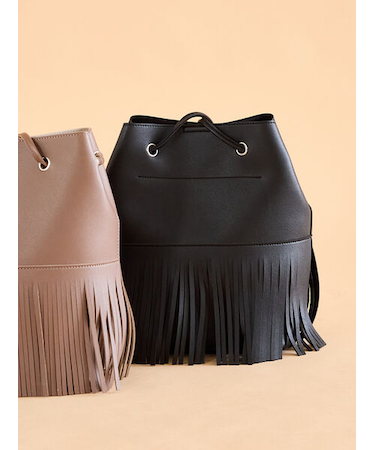 エコレザーフリンジショルダーバッグ