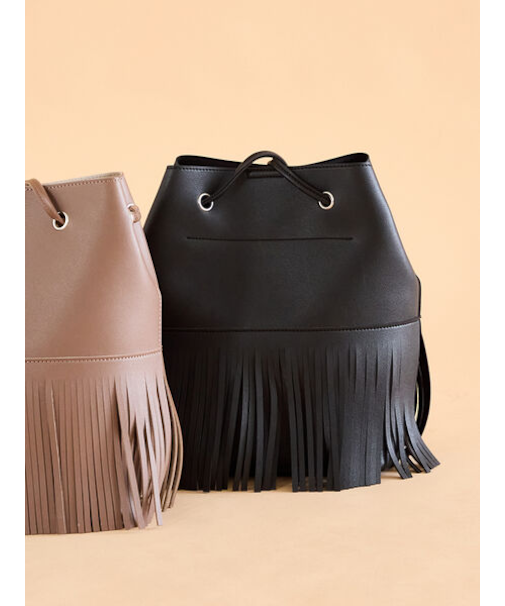 エコレザーフリンジショルダーバッグ