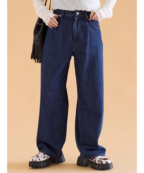 ワンタックストレートデニムパンツ