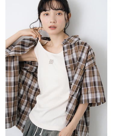 ワンポイント刺繍タンクトップ