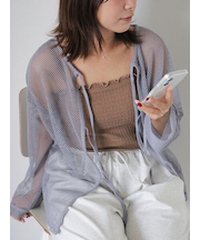 前後2WAYメッシュリボンカーディガン