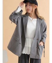 袖リボンダブルジャケット