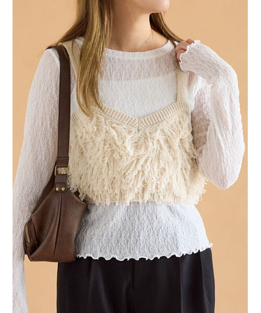 レースカットソー