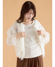 総レースフリルブラウス