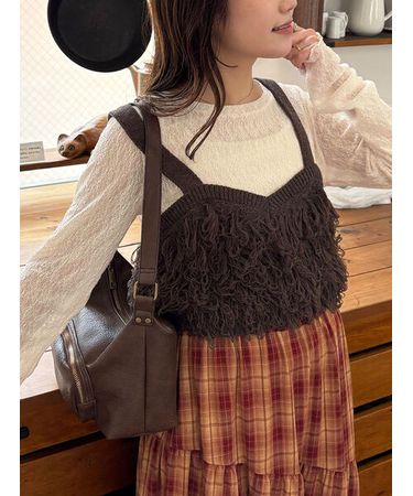 ループ編みニットビスチェ