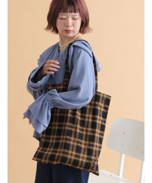 チェックトートバッグ