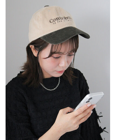 ウォッシュ加工コーデュロイキャップ