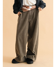 ウォッシュ加工ワイドパンツ