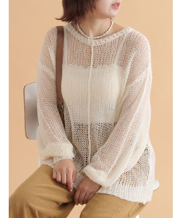 モヘアタッチシアーニット