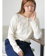 小花柄カットカーディガン