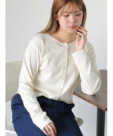 小花柄カットカーディガン
