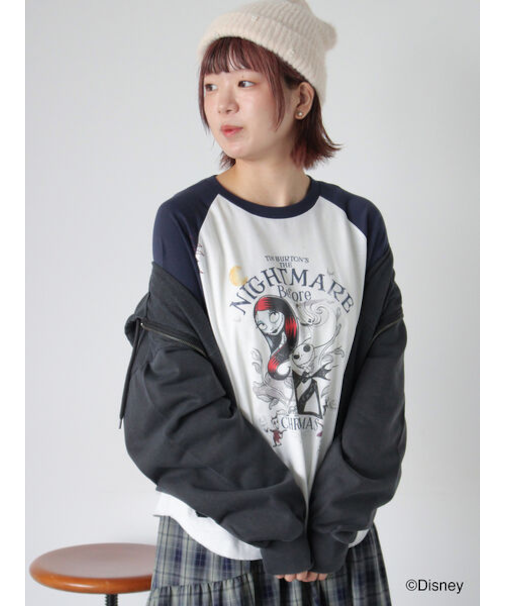 【Disney】ナイトメアー・ビフォア・クリスマス/ラグランTシャツ
