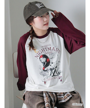 【Disney】ナイトメアー・ビフォア・クリスマス/ラグランTシャツ