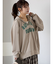 ハーフジッププリントパーカー