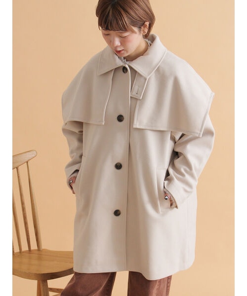 SHIPS any: カシミヤ ミックス スタンドカラー ミドル コート SHIPS any: カシミヤ ミックス スタンドカラー ミドル コート