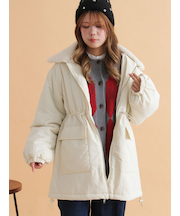 襟ボア中綿ジャケット