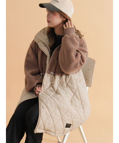 ボアキルト切り替えコート｜エヘカソポの通販｜&mall（アンドモール