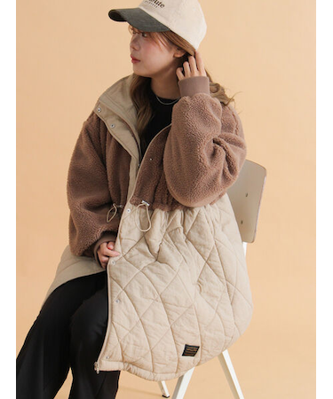 ボアキルト切り替えコート