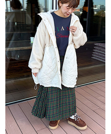 ボアキルト切り替えコート