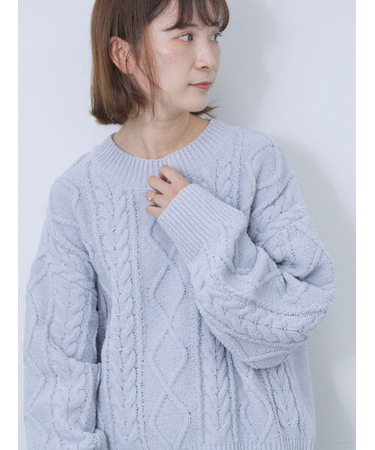 【帯電防止】マットモールニットプルオーバー