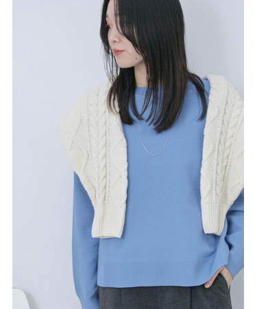 スポンジニットカノコ編みプルオーバー