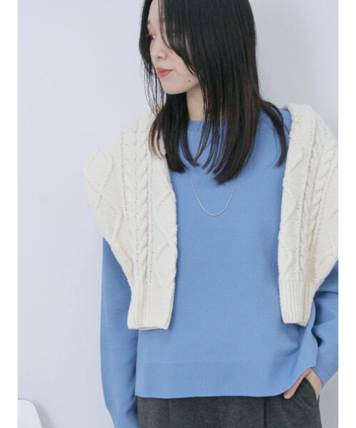 スポンジニットカノコ編みプルオーバー