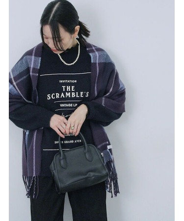 ◎プリント起毛ニットプルオーバー