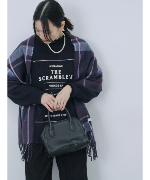 ◎プリント起毛ニットプルオーバー