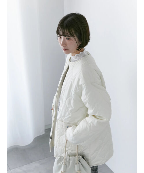 manbo☺︎mosamosa　　　フェイスフードコート　リバーコート ボア×キルトリバーシブルコート｜サマンサモスモス ブルーの通販