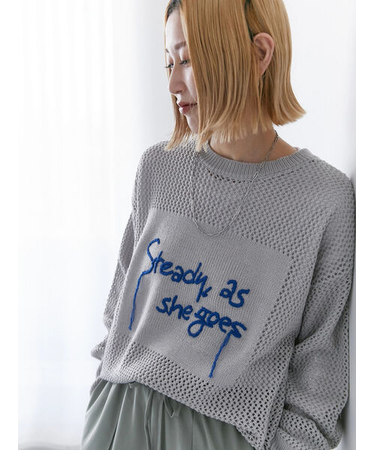 ロゴメッシュニットプルオーバー