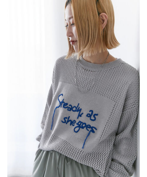 ロゴメッシュニットプルオーバー