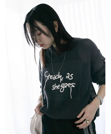 ロゴメッシュニットプルオーバー