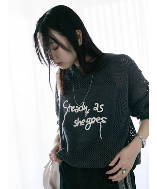 ロゴメッシュニットプルオーバー