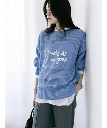 ロゴメッシュニットプルオーバー