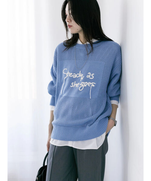 ロゴメッシュニットプルオーバー