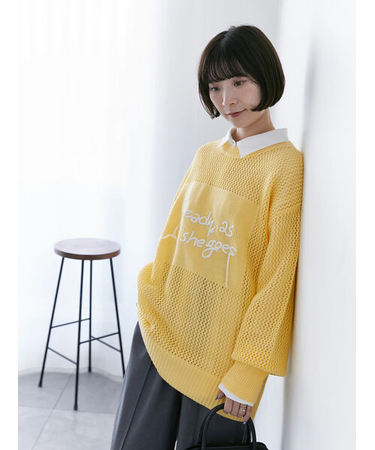 ロゴメッシュニットプルオーバー