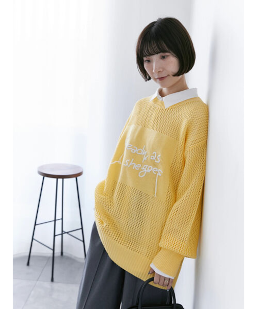 ロゴメッシュニットプルオーバー