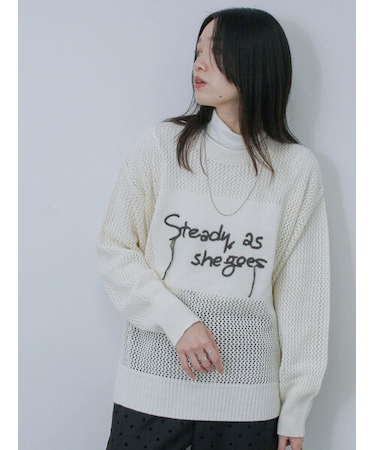 ロゴメッシュニットプルオーバー