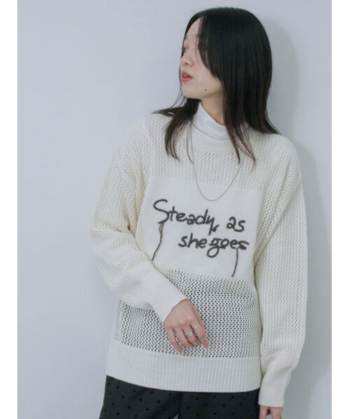 ロゴメッシュニットプルオーバー