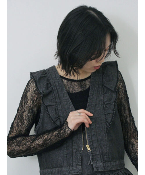 【ECO DENIM】ショルダーフリルベスト