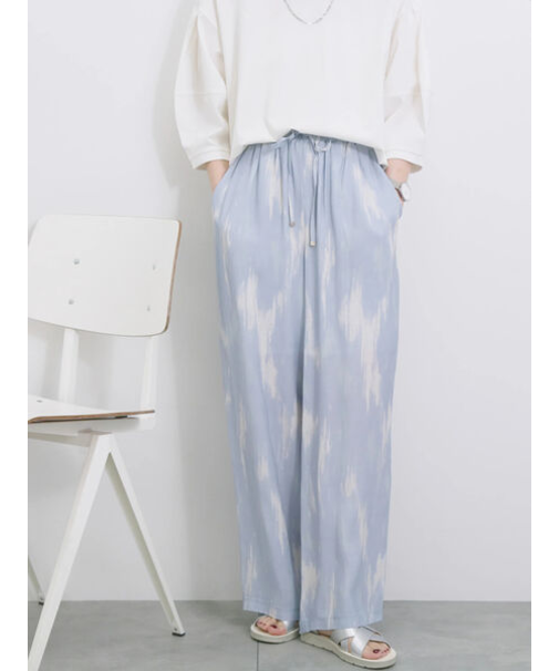 【接触冷感】水彩柄イージーパンツ