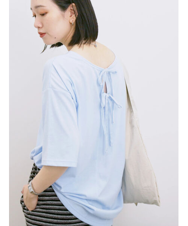 ◎【接触冷感】バックリボンTシャツ