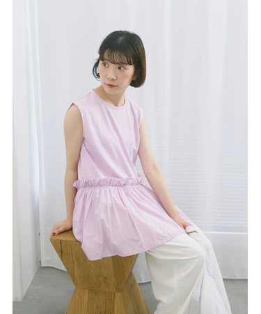 ◎【接触冷感】ドッキングノースリーブプルオーバー