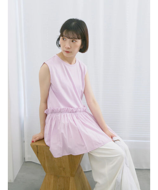 ◎【接触冷感】ドッキングノースリーブプルオーバー