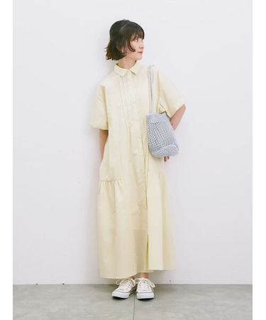 ◎サイドギャザーシャツワンピース