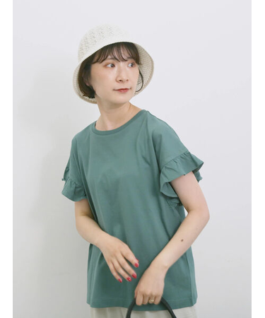 【USAコットン】フリルTシャツ